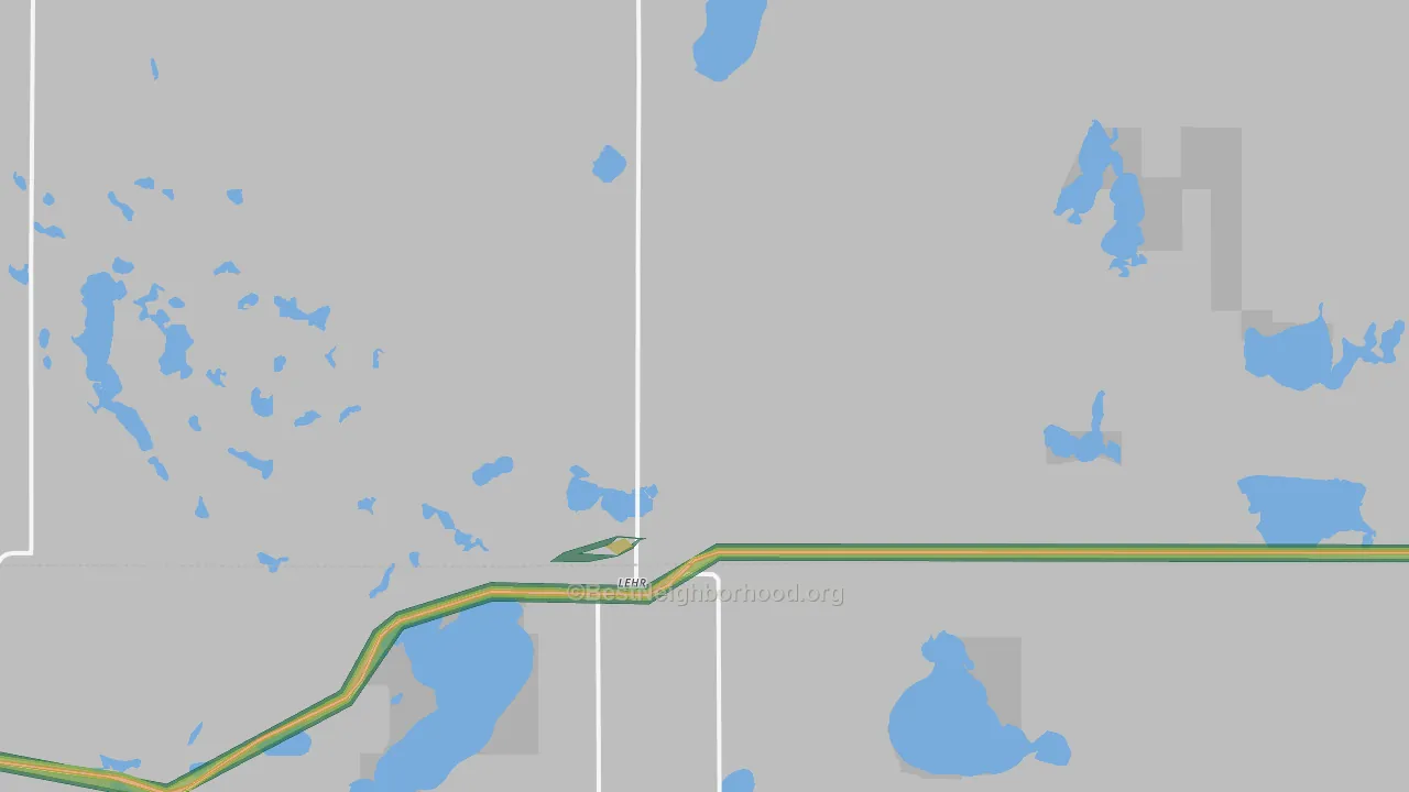 58460, ND Map of Noise Levels in 58460
