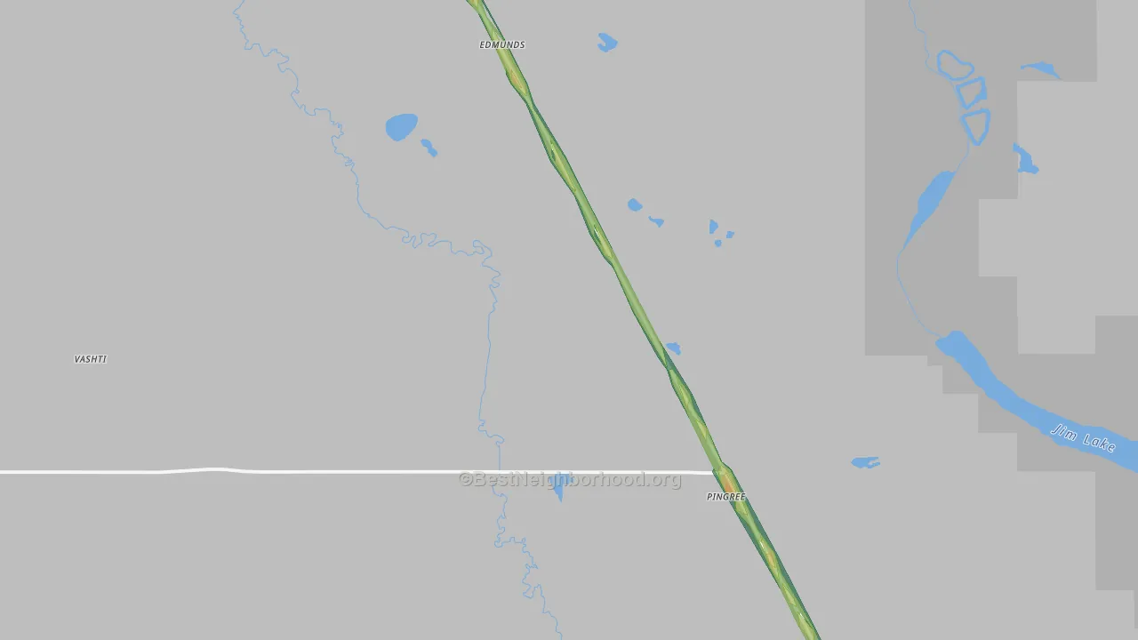 58476, ND Map of Noise Levels in 58476
