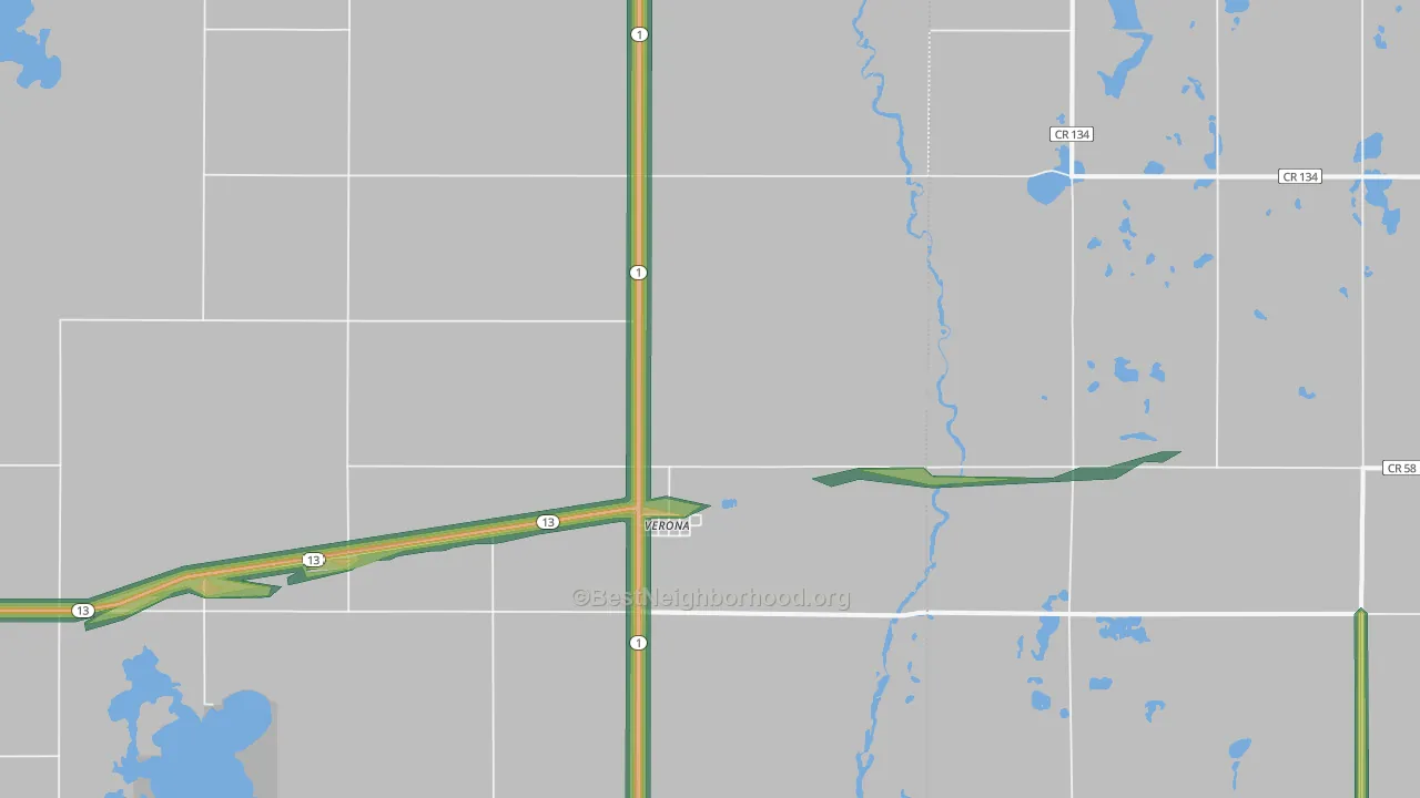 58490, ND Map of Noise Levels in 58490