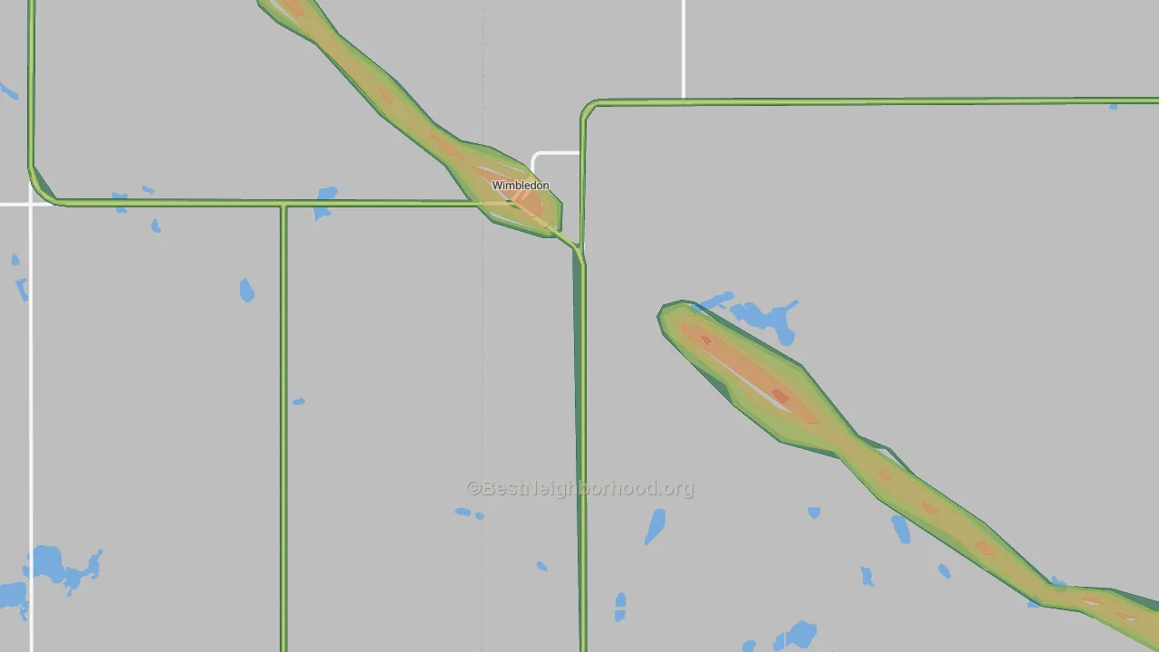 58492, ND Map of Noise Levels in 58492