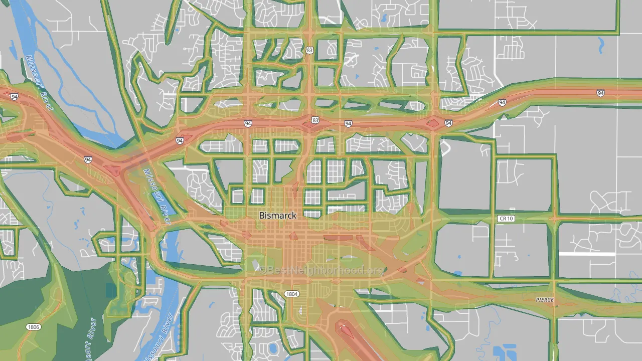 58501, ND Map of Noise Levels in 58501