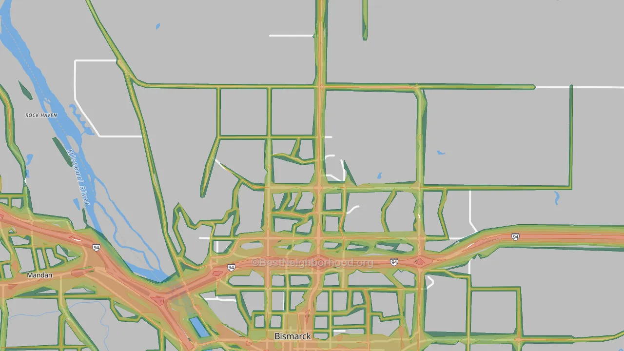 58503, ND Map of Noise Levels in 58503