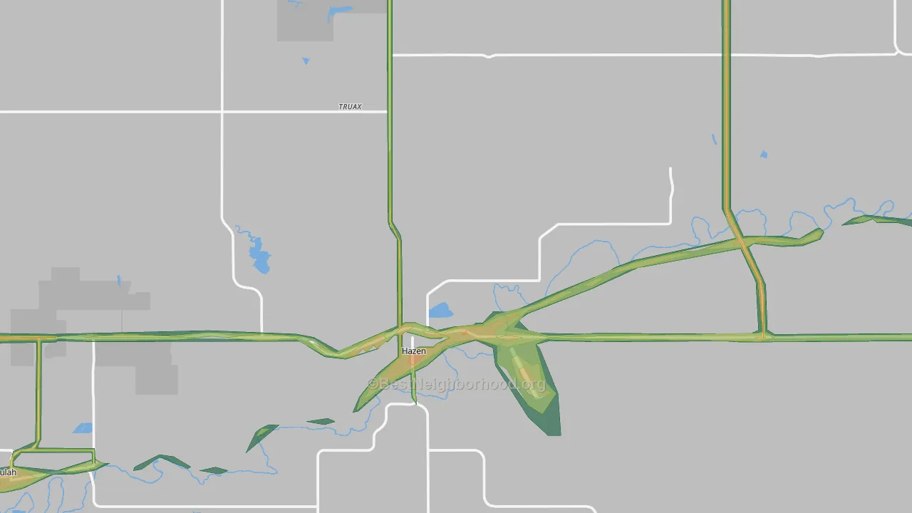 58545, ND Map of Noise Levels in 58545