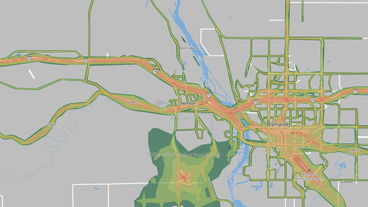 58554, ND Map of Noise Levels in 58554