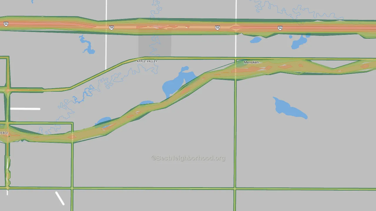58558, ND Map of Noise Levels in 58558