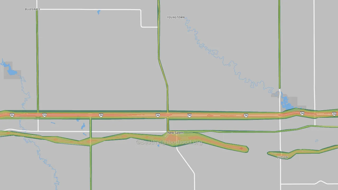58563, ND Map of Noise Levels in 58563