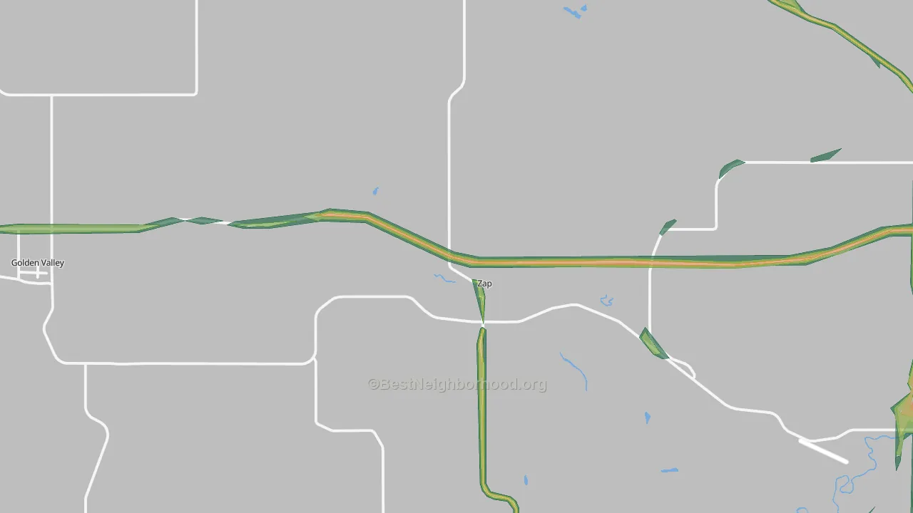 58580, ND Map of Noise Levels in 58580