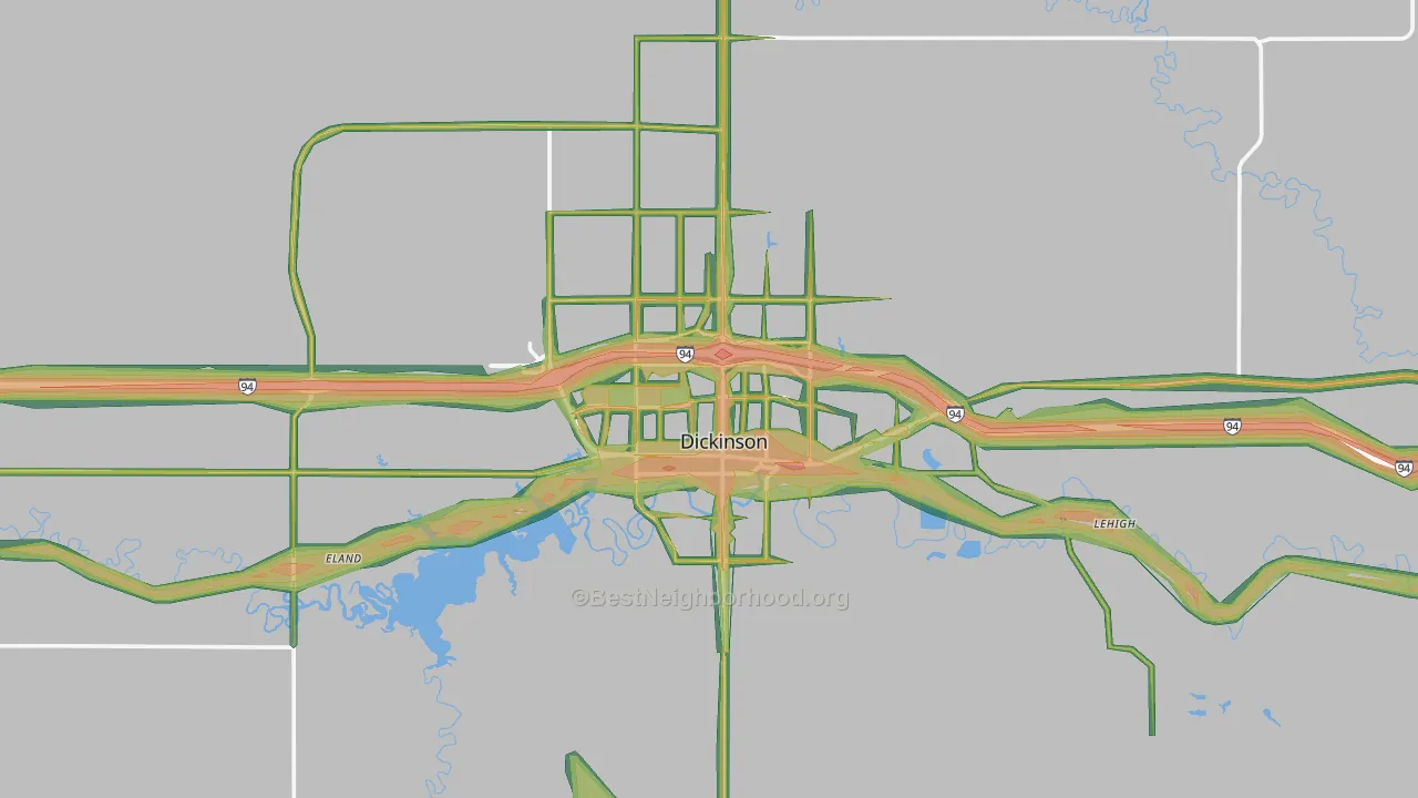 58601, ND Map of Noise Levels in 58601