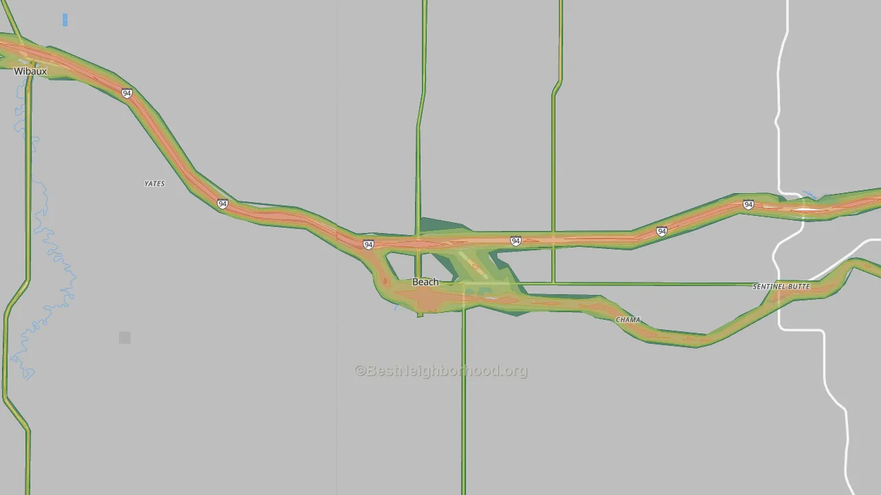 58621, ND Map of Noise Levels in 58621