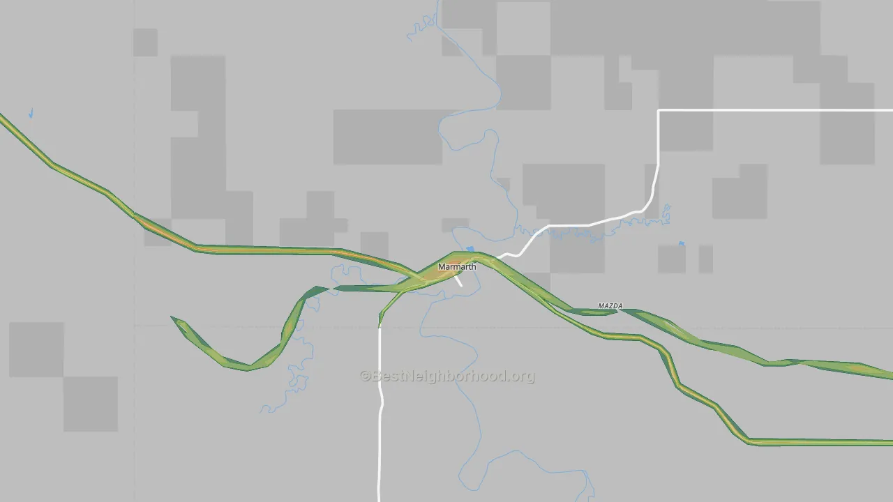 58643, ND Map of Noise Levels in 58643