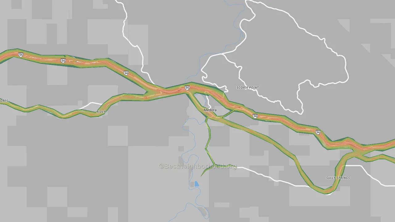 58645, ND Map of Noise Levels in 58645