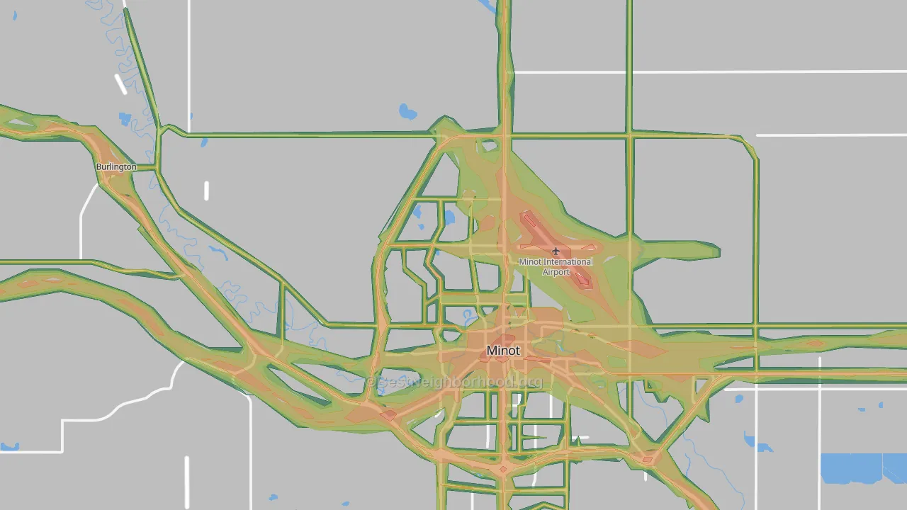 58703, ND Map of Noise Levels in 58703