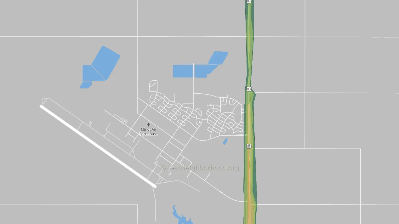 58704, ND Map of Noise Levels in 58704
