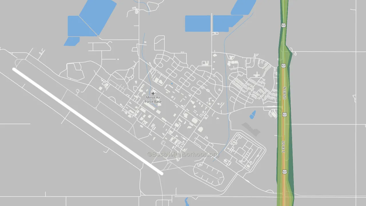 58705, ND Map of Noise Levels in 58705