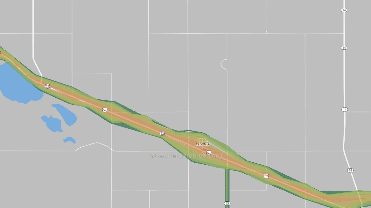 58712, ND Map of Noise Levels in 58712