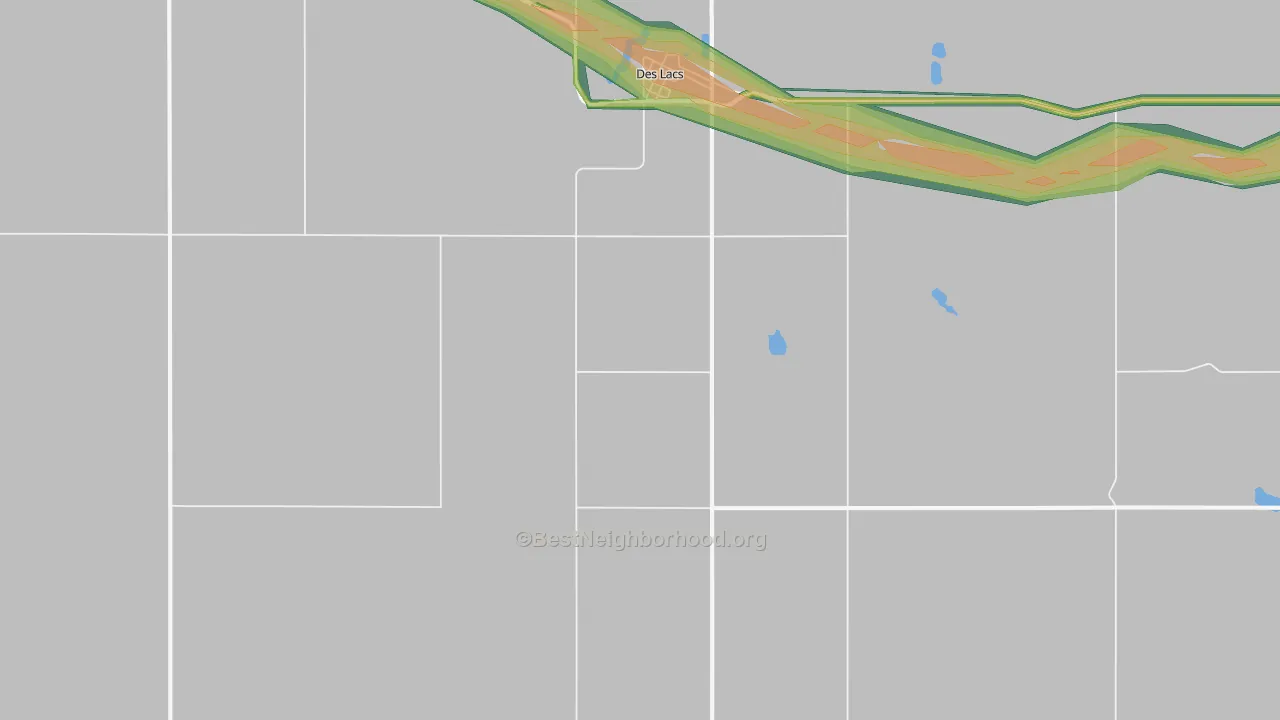 58733, ND Map of Noise Levels in 58733