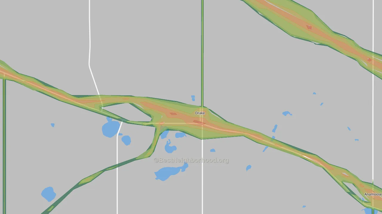 58736, ND Map of Noise Levels in 58736