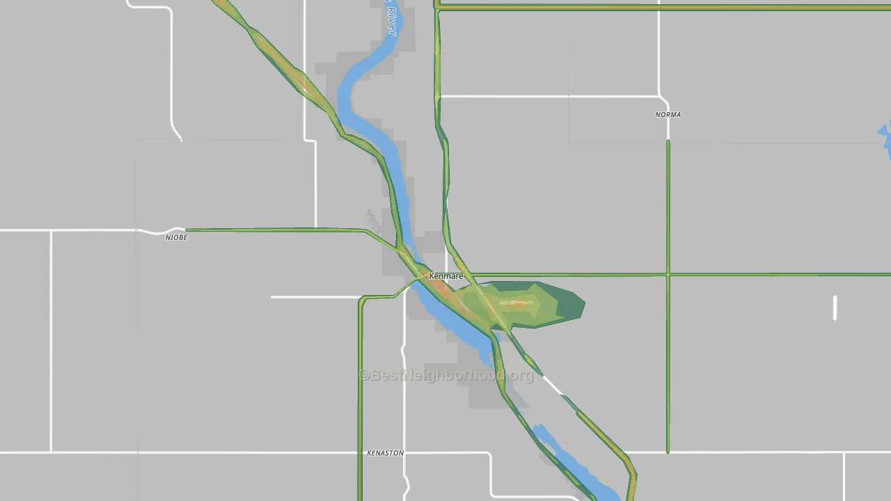 58746, ND Map of Noise Levels in 58746