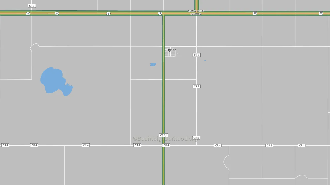 58752, ND Map of Noise Levels in 58752