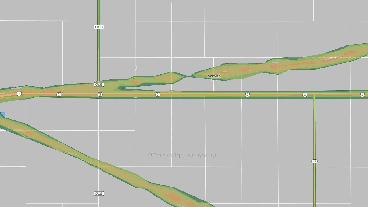 58768, ND Map of Noise Levels in 58768