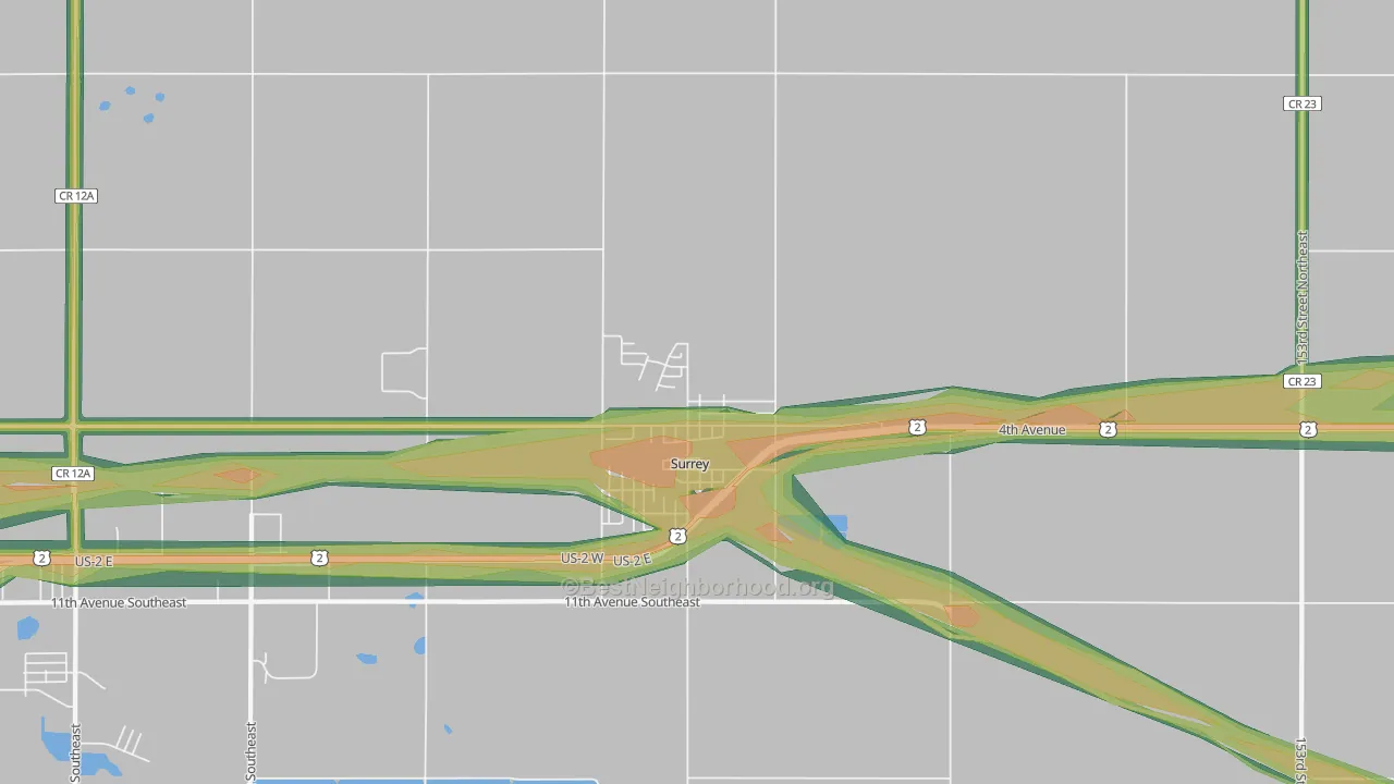 58785, ND Map of Noise Levels in 58785