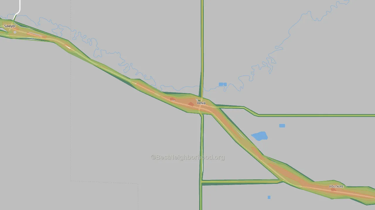 58790, ND Map of Noise Levels in 58790