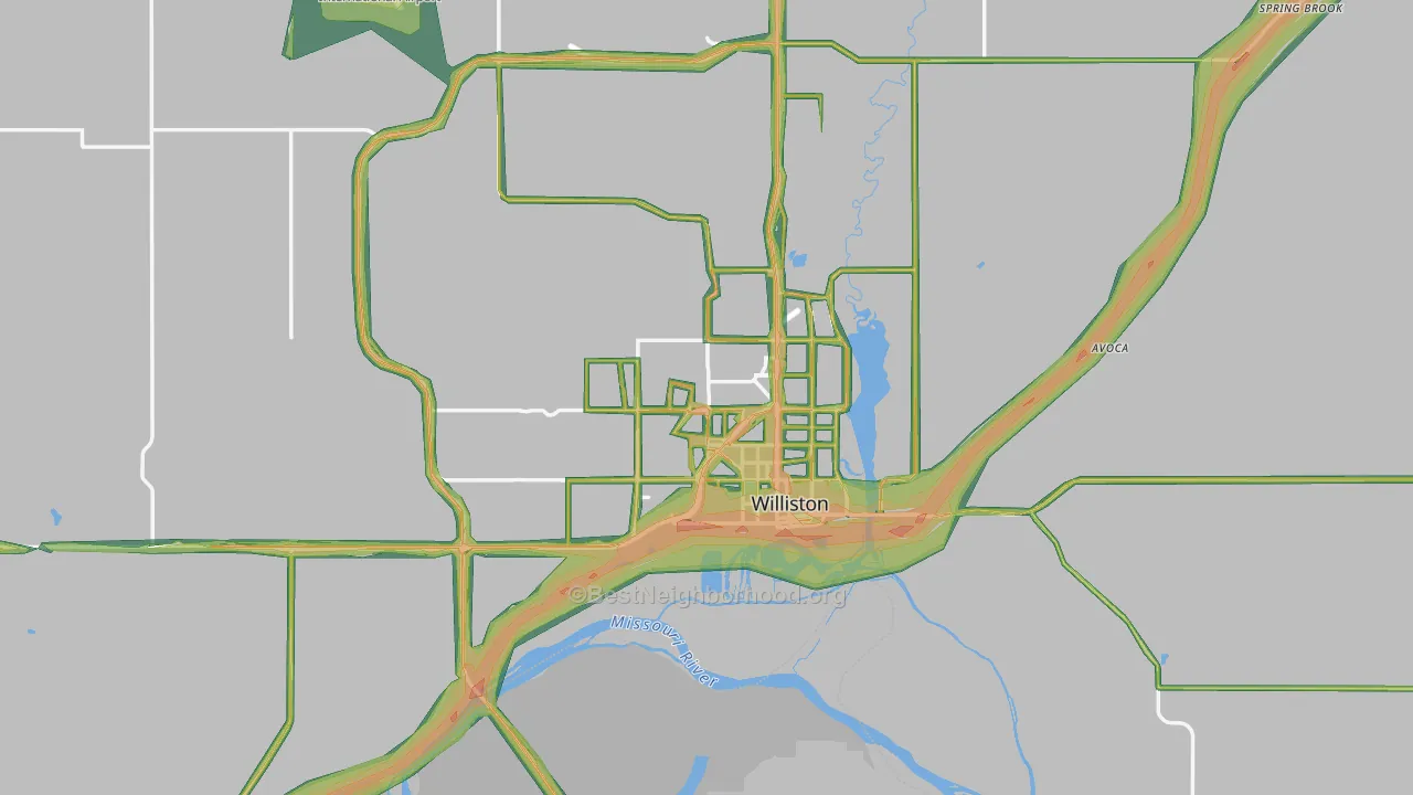 58801, ND Map of Noise Levels in 58801