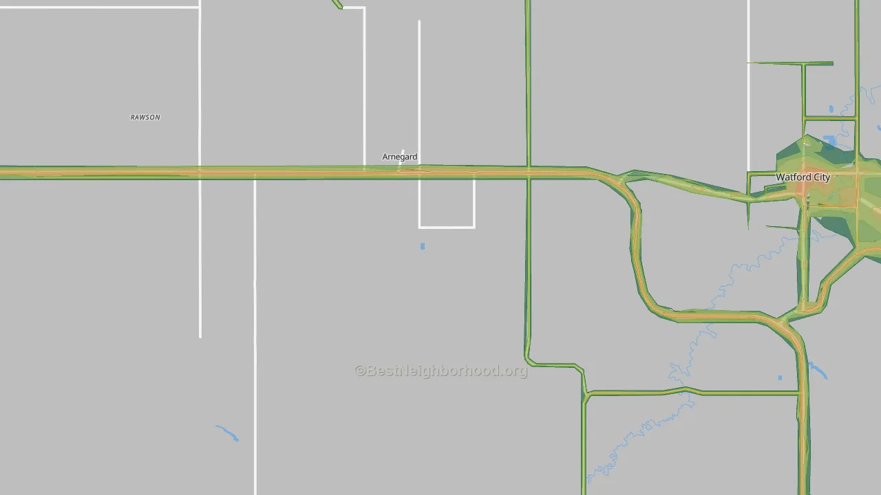58835, ND Map of Noise Levels in 58835
