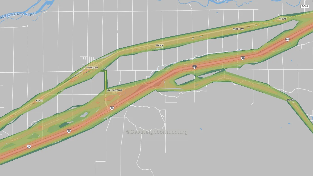 59006, MT Map of Noise Levels in 59006