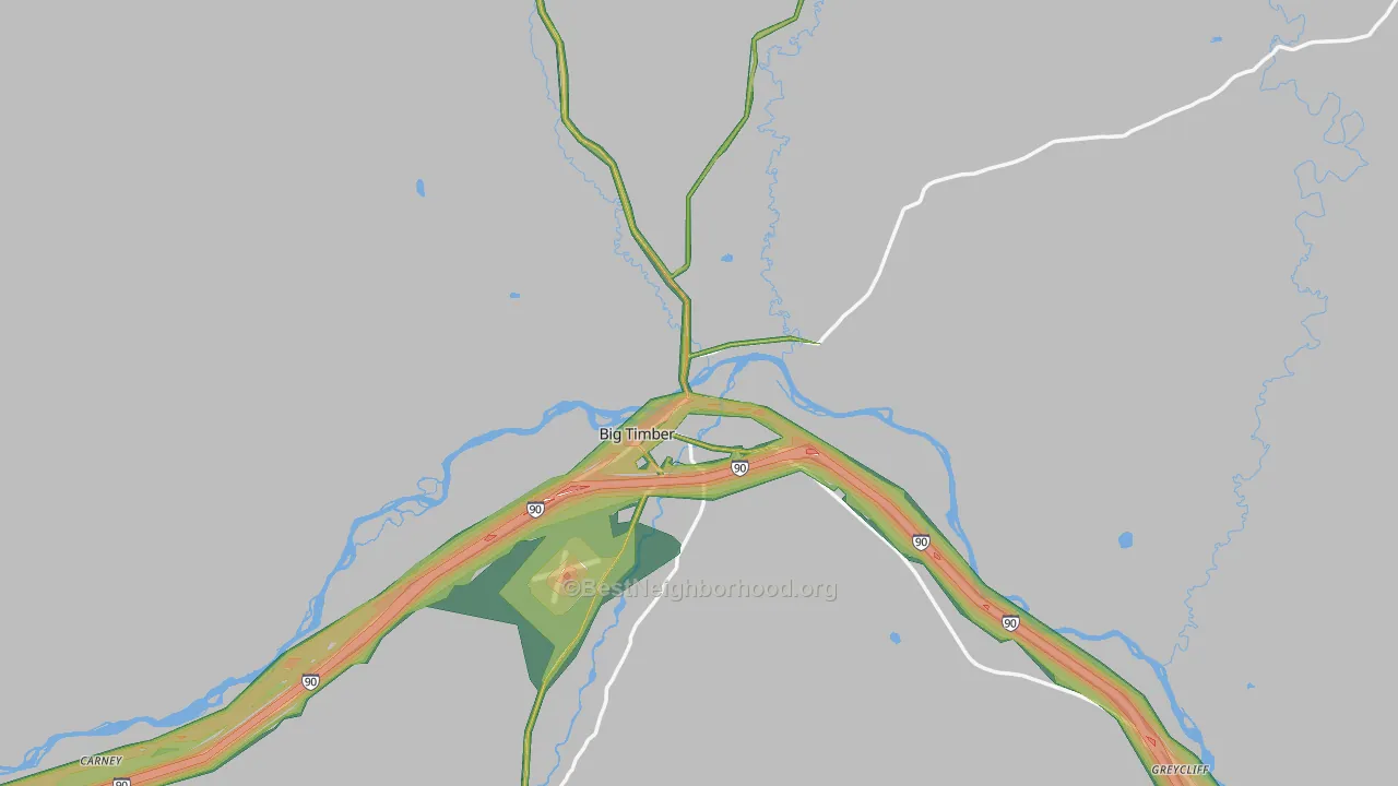 59011, MT Map of Noise Levels in 59011