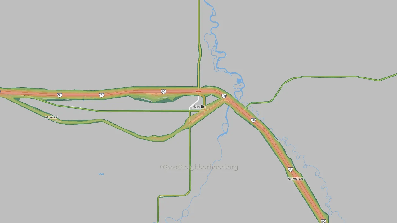 59034, MT Map of Noise Levels in 59034