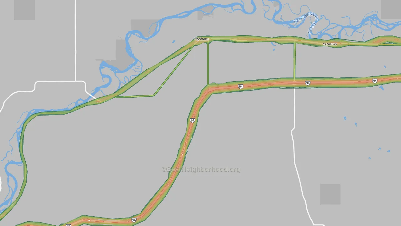 59038, MT Map of Noise Levels in 59038