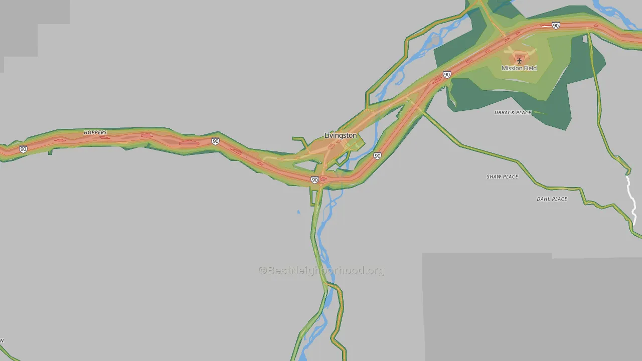 59047, MT Map of Noise Levels in 59047