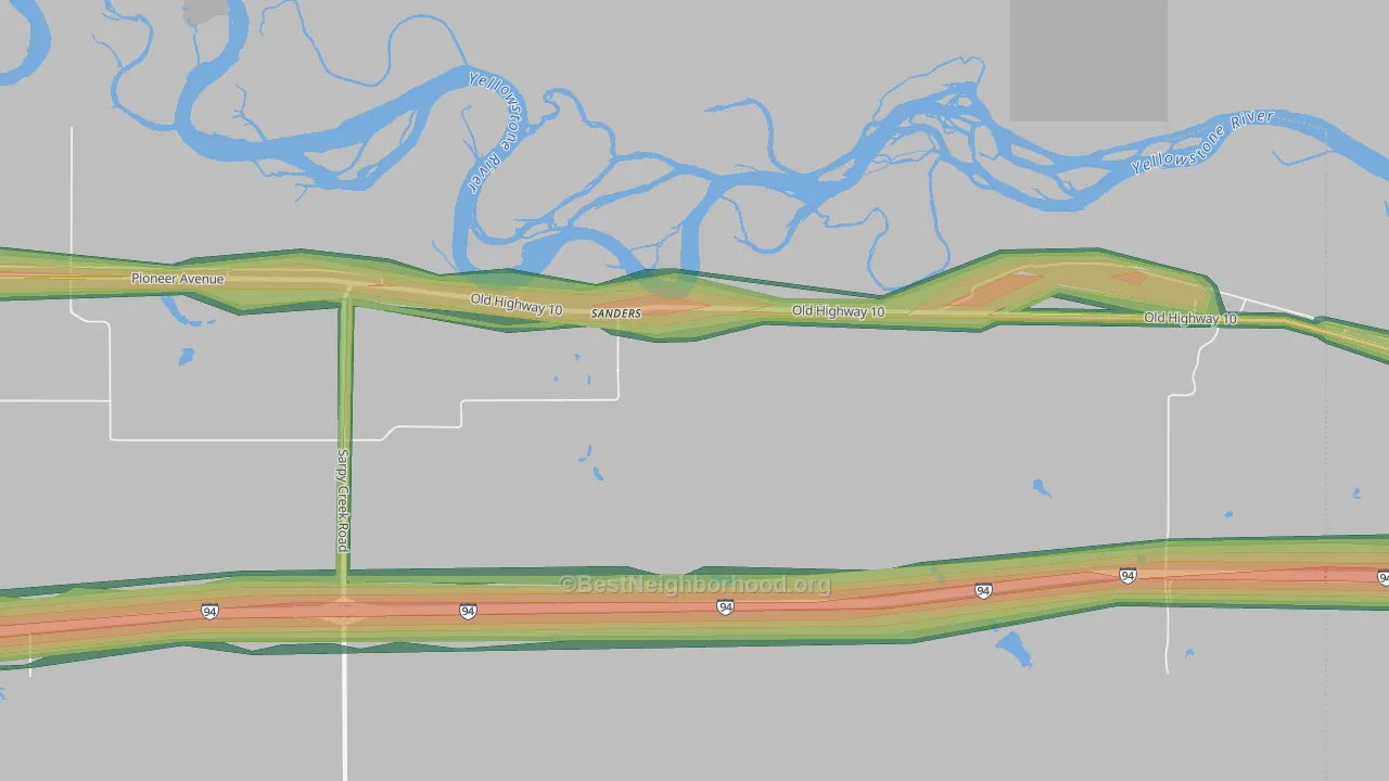 59076, MT Map of Noise Levels in 59076