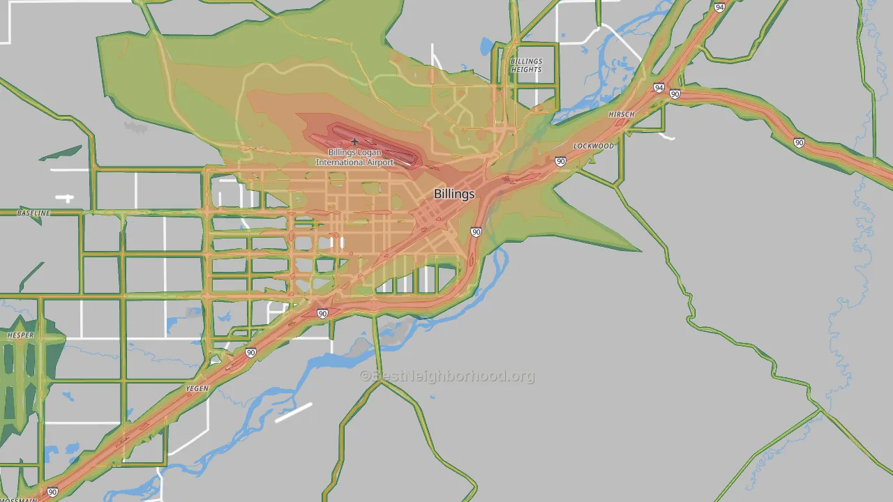 59101, MT Map of Noise Levels in 59101