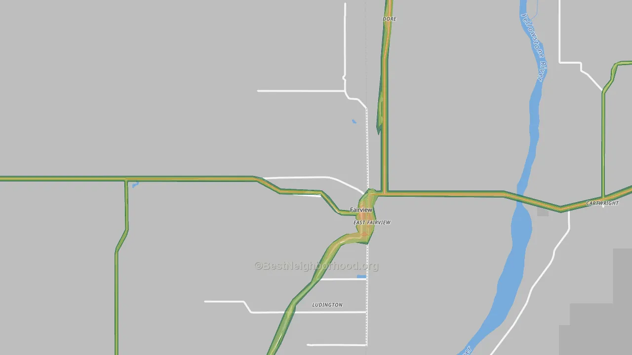 59221, MT Map of Noise Levels in 59221