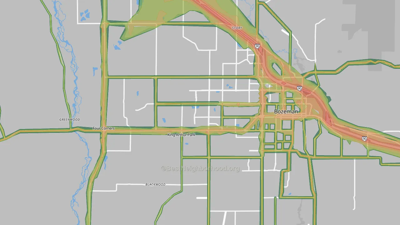 59718, MT Map of Noise Levels in 59718