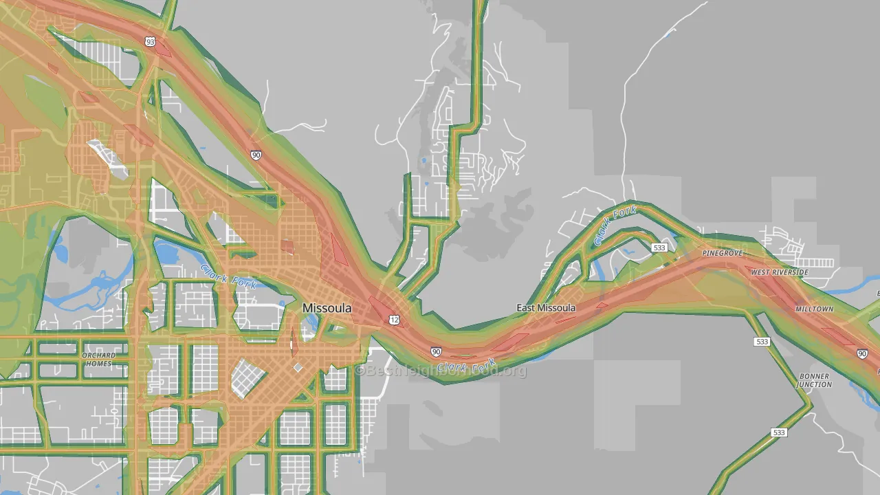 59802, MT Map of Noise Levels in 59802