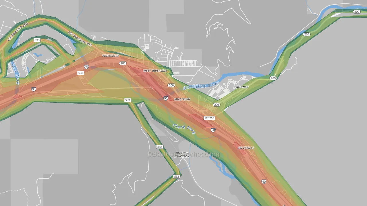 59851, MT Map of Noise Levels in 59851