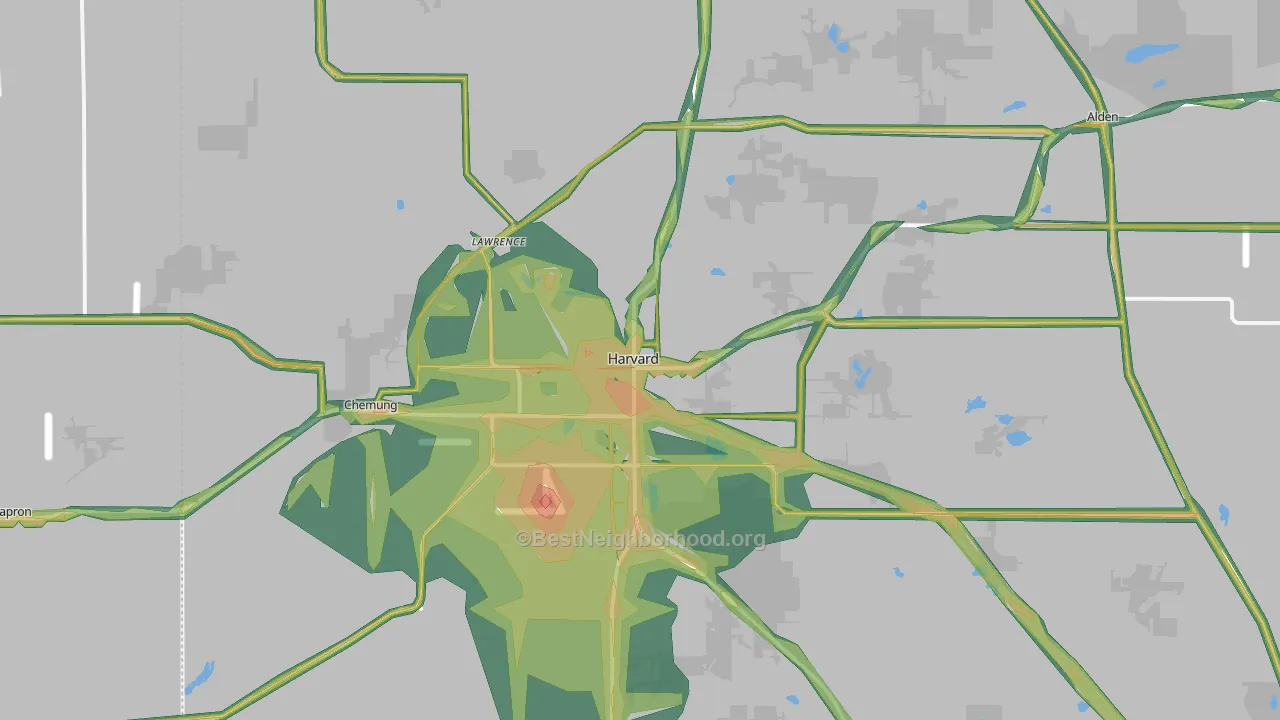 60033, IL Map of Noise Levels in 60033