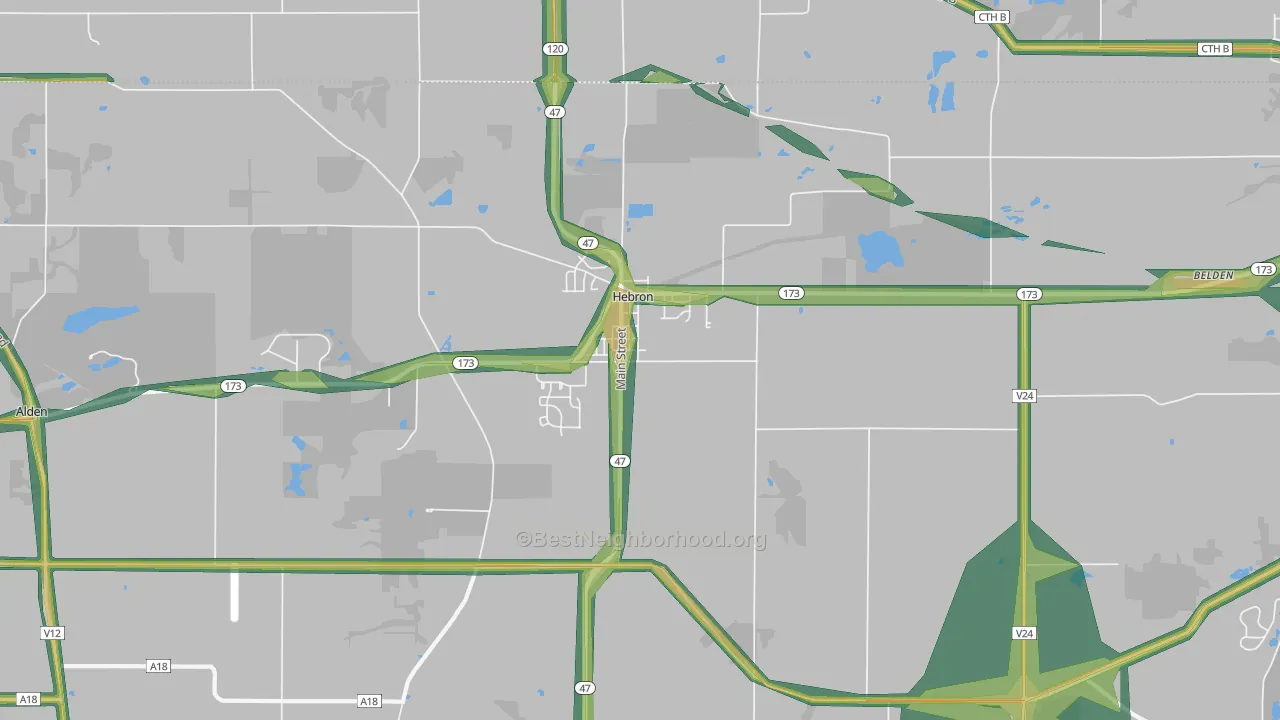 60034, IL Map of Noise Levels in 60034
