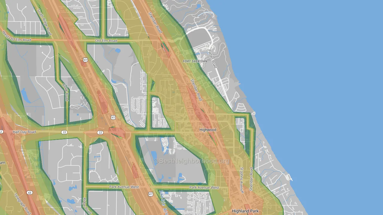 60040, IL Map of Noise Levels in 60040