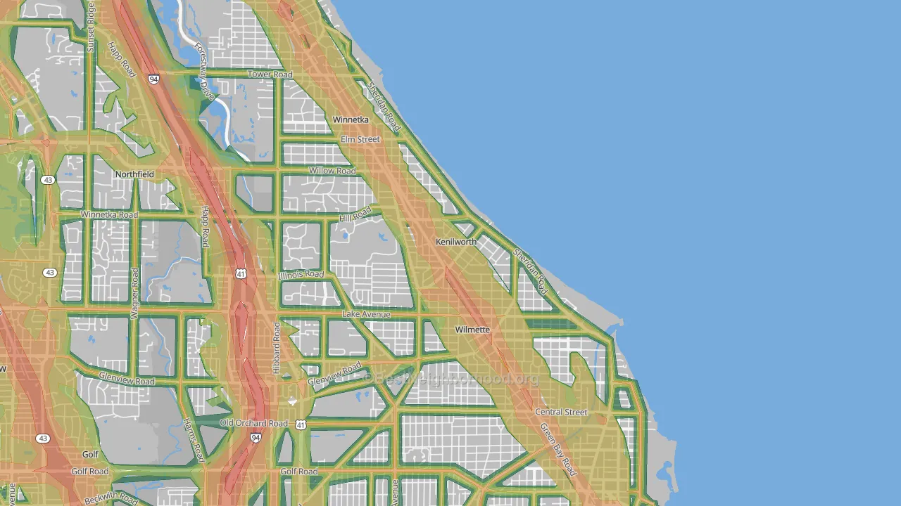 60043, IL Map of Noise Levels in 60043