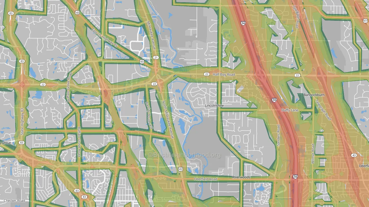 60069, IL Map of Noise Levels in 60069