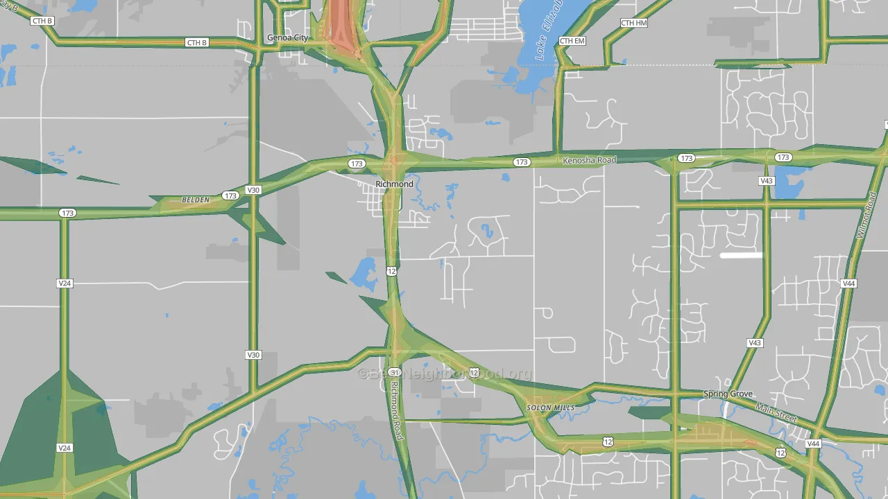 60071, IL Map of Noise Levels in 60071