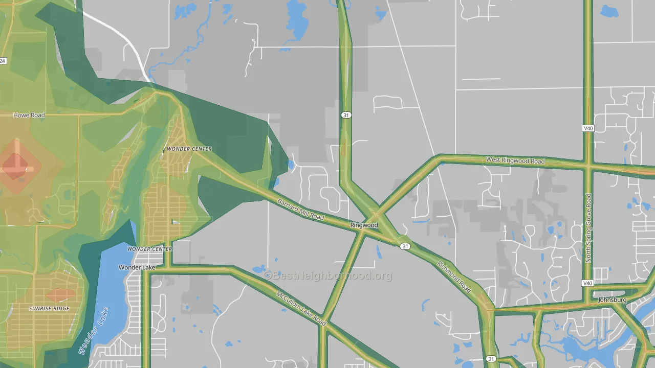 60072, IL Map of Noise Levels in 60072