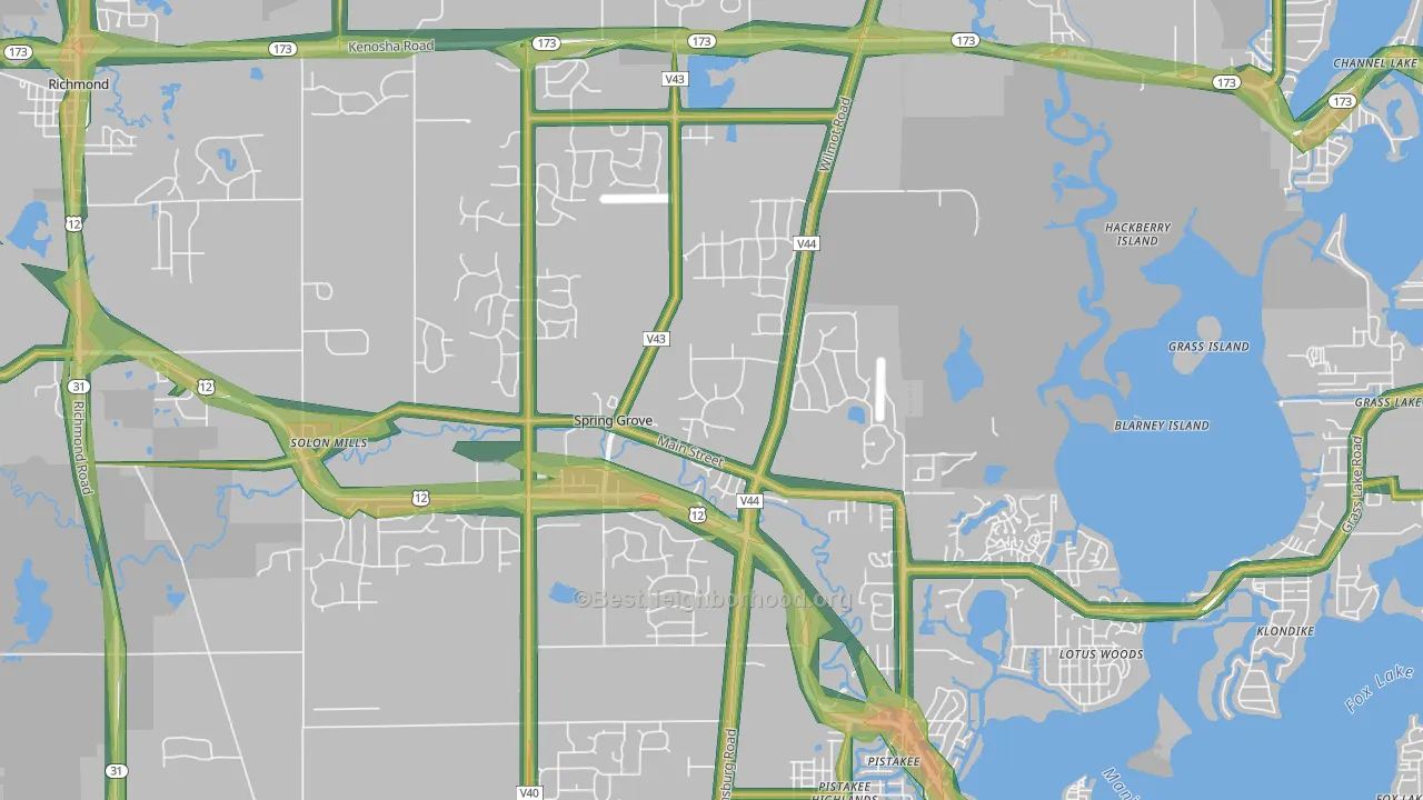 60081, IL Map of Noise Levels in 60081