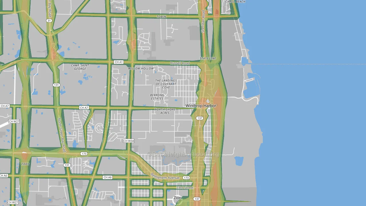 60096, IL Map of Noise Levels in 60096