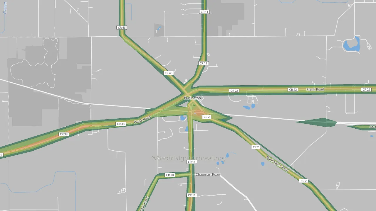 60109, IL Map of Noise Levels in 60109