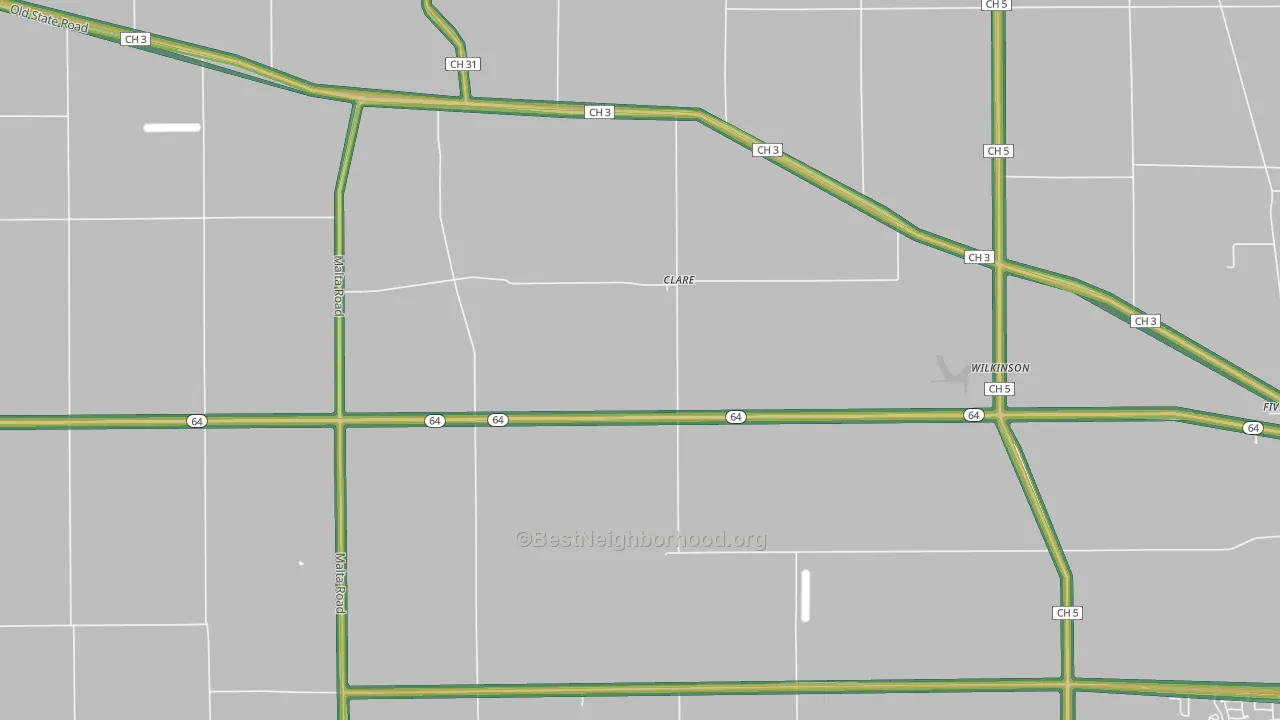60111, IL Map of Noise Levels in 60111